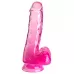 Розовый фаллоимитатор с мошонкой на присоске 6’’ Cock with Balls - 17,8 см розовый 