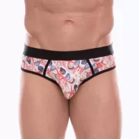 Белые трусы-джоки с принтом в виде цветных ракушек белый L