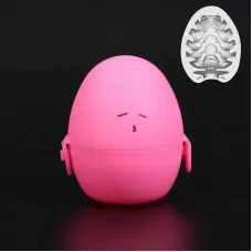 Рельефный мастурбатор EGG в розовом футляре прозрачный 