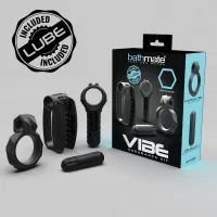 Набор Bathmate Vibe Endurance Kit: 2 эрекционных кольца, вибропуля, мастурбатор черный 