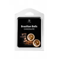 Набор из 2 шариков с массажным маслом Brazilian Balls с ароматом шоколада  