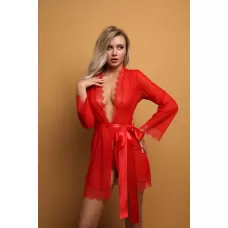 Красный пеньюар с кружевной отделкой красный L-XL