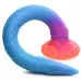 Фантазийный люминесцентный фаллоимитатор в форме змеи Makara Glow-in-the-Dark Silicone Snake Dildo - 46 см голубой 