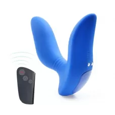 Синий вибромассажер простаты 3,5’’ Remote Control Curve P-spot Massager - 12 см синий 