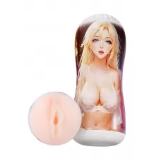 Телесный мастурбатор-вагина в колбе из пластика телесный 