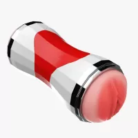 Двусторонний мастурбатор в колбе Power Grip Cup - вагина и ротик телесный 