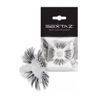 Эластичное эрекционное кольцо с черными «ресничками белый с черным 