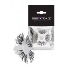 Эластичное эрекционное кольцо с черными «ресничками белый с черным 