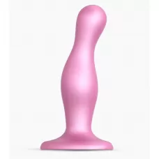 Розовая насадка Strap-On-Me Dildo Plug Curvy size M розовый Розовая насадка Strap-On-Me Dildo Plug Curvy size M розовый