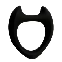 Черное эрекционное кольцо с рожками Wooomy Toro M черный 