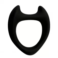 Черное эрекционное кольцо с рожками Wooomy Toro M черный 