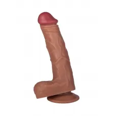 Кофейный фаллоимитатор на присоске Handsome- 19,5 см кофейный 