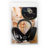 Разделитель мошонки из экокожи на заклепках черный 