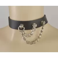 Черный чокер с двумя цепочками черный 