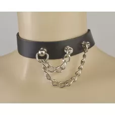 Черный чокер с двумя цепочками черный 