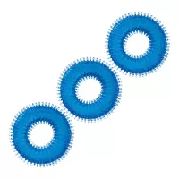 Комплект из трех голубых колец для эрекции 3-Pack Ultra-Stim Stretch Cock Rings голубой 