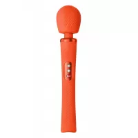 Оранжевый вибромассажер Vim Vibrating Wand - 31,3 см оранжевый 