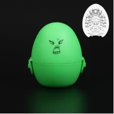 Рельефный мастурбатор EGG в зеленом футляре прозрачный 