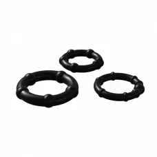 Набор из 3 черных эрекционных колец Babooom Ring Set черный 