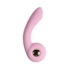 Розовый вибростимулятор точки G с нагревом Bendable Heating G-Spot Vibrator розовый 