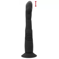 Черный вибратор с поступательными движениями G and P-Spot Thrusting Vibrator - 23 см черный 