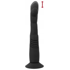 Черный вибратор с поступательными движениями G and P-Spot Thrusting Vibrator - 23 см черный 