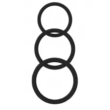 Набор из 3 черных эрекционных колец Magnum Force Cock Ring черный 