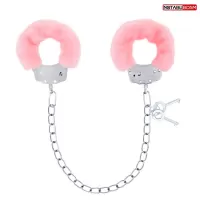 Металлические оковы с мягкой нежно-розовой опушкой нежно-розовый 