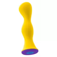 Желтый фигурный анальный вибратор - 12,6 см желтый 