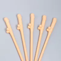 Телесные коктейльные трубочки в виде пениса - 5 шт телесный 