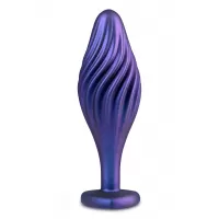 Фиолетовая анальная пробка с кристаллом-сердцем Matrix Swirling Bling Plug - 11,4 см  