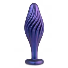 Фиолетовая анальная пробка с кристаллом-сердцем Matrix Swirling Bling Plug - 11,4 см  