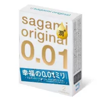 Увлажнённые презервативы Sagami Original 0.01 Extra Lub - 2 шт  