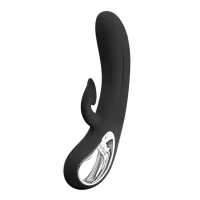 Черный вибратор-кролик Romance Massage - 24 см черный 