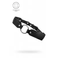 Черный кожаный чокер-ошейник со скруглёнными углами черный 