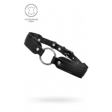 Черный кожаный чокер-ошейник со скруглёнными углами черный 