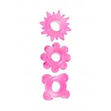 Комплект из 3 розовых эрекционных колец розовый 