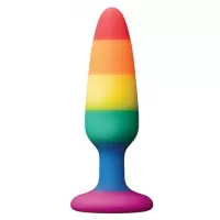 Разноцветная анальная втулка RAINBOW ANAL PLUG SMALL - 11 см разноцветный 