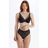 Высокие сетчатые трусики High Waisted Brief черный XS