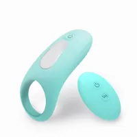 Кольцо на пенис с вибрацией и дистанционном управлении Vibrating Cock Ring аквамариновый 