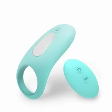 Кольцо на пенис с вибрацией и дистанционном управлении Vibrating Cock Ring аквамариновый 