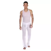 Белый полупрозрачный комплект: майка и брюки белый L-XL