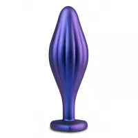 Фиолетовая анальная пробка с кристаллом-сердцем Matrix Wavy Bling Plug - 11,4 см фиолетовый 