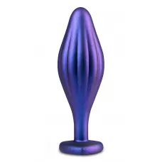 Фиолетовая анальная пробка с кристаллом-сердцем Matrix Wavy Bling Plug - 11,4 см фиолетовый 