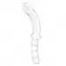 Стеклянный двусторонний фаллоимитатор 12,5’’ Girthy Double Sided Dong With Anal Bead Grip Handle - 32 см прозрачный 