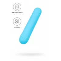 Голубая силиконовая перезаряжаемая вибропуля Murr - 10 см голубой 