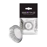 Эластичное эрекционное кольцо с длинными черными «ресничками белый с черным 