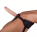 Насадка-фаллоимитатор на кожаных трусиках Harness Ultra Realistic 7  - 18 см телесный с черным 