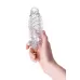 Насадка на пенис TOYFA A-Toys с вибропулей и шипами - 13,4 см прозрачный 