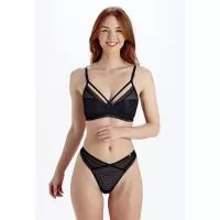 Стильный бюстгальтер-бралетт Diamond Mesh Non Wired Padded Bralette черный 36C